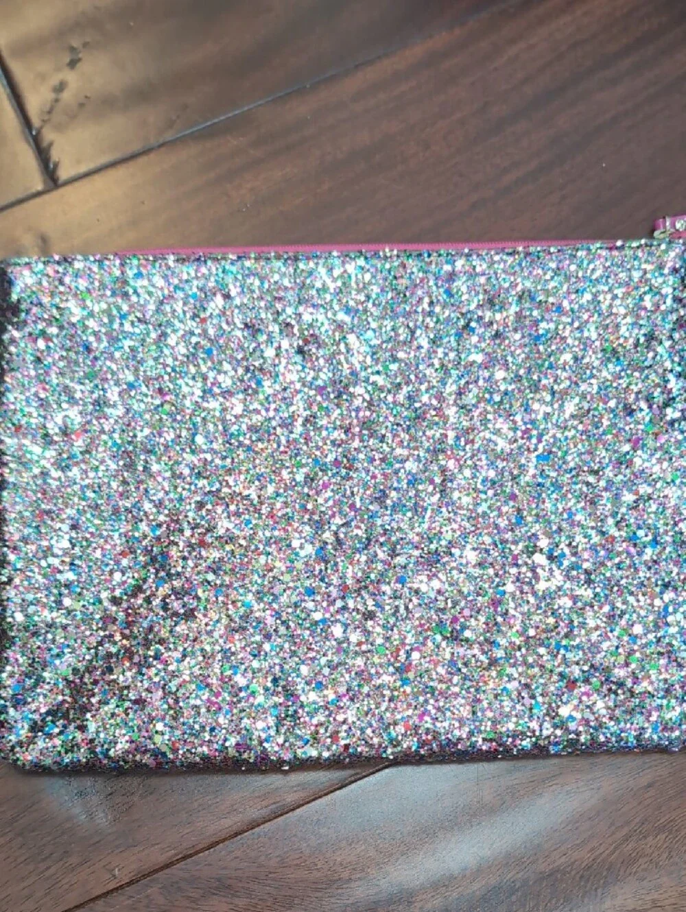 kate spade Multicolor Glitter Zip Pouch - Pink Trim